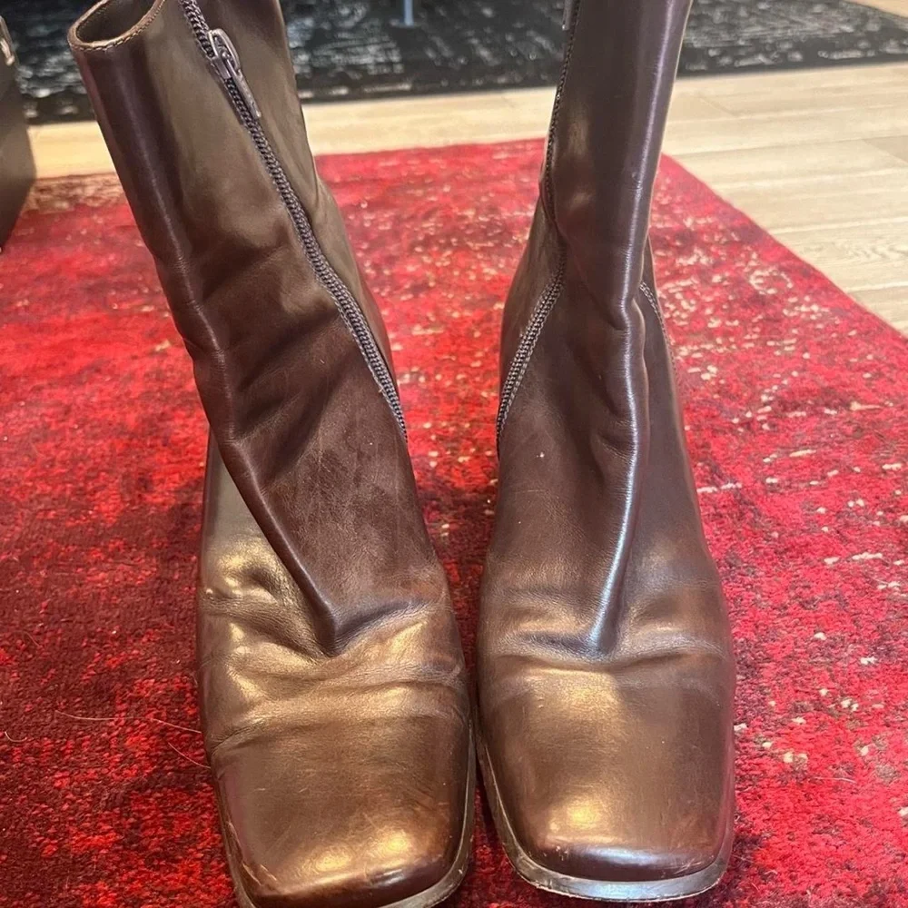 Brown Leather Ankle Boots - Picture 4 of 6